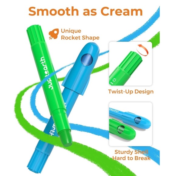 Jupitearth Rocket Crayons 18 Vibrant Colors Twist Up Design For Kids - Picture 4 of 8